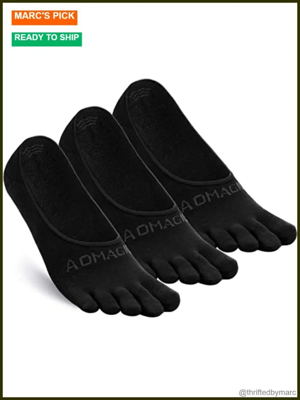 Toe Socks No Show Five Fingers Athletic Invisible Liner Moisture Wicking